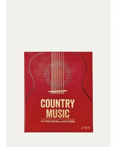 Graphic Image Country Music Leather Bound Book By Dayton Duncan And Ken Burns - Personalized In Red