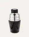 Graphic Image Croc-embossed Leather & Stainless Steel Cocktail Shaker In Brown