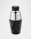 Graphic Image Croc-embossed Leather & Stainless Steel Cocktail Shaker In Black