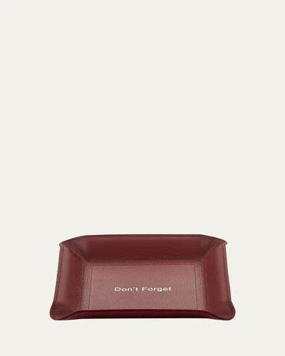 Graphic Image Don't Forget Leather Valet Tray In Red