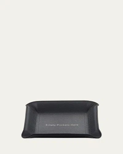 Graphic Image Empty Pockets Here Leather Valet Tray In Black