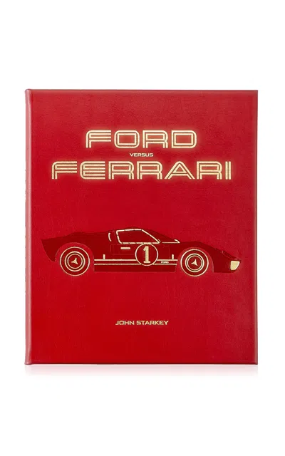 Graphic Image Ford Vs Ferrari Leather Hardcover Book In Red