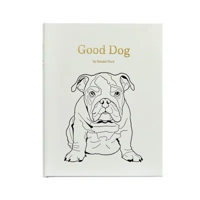 Graphic Image Good Dog Leather Bound Book In White