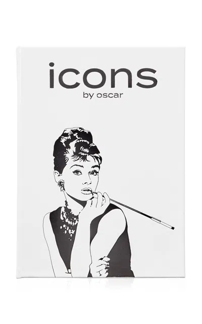 Graphic Image Icons Leather Hardcover Book In White
