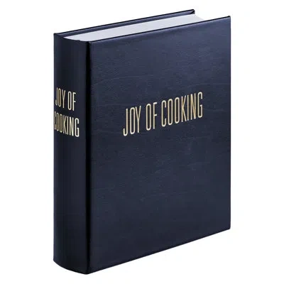 Graphic Image Joy Of Cooking Leather Bound Book In Navy