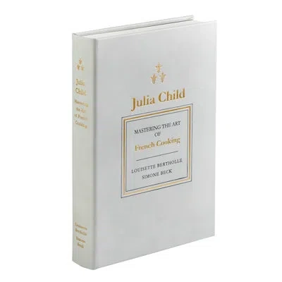 Graphic Image Julia Child Mastering The Art Of French Cooking Leather Bound Book In White