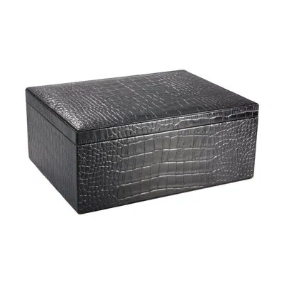 Graphic Image Large Box, Leather, In Black