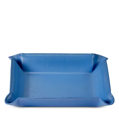 Graphic Image Large Leather Valet Tray In Blue