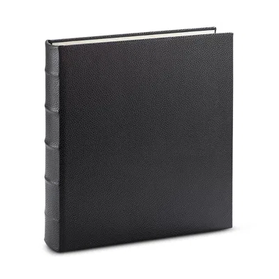 Graphic Image Large Three Ring Pebble Leather Photo Album In Black