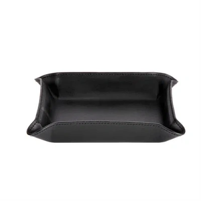 Graphic Image Leather Catchall Tray In Black