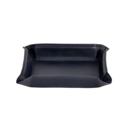 Graphic Image Leather Catchall Tray In Blue