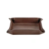 Graphic Image Leather Catchall Tray In Brown
