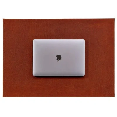Graphic Image Leather Desk Blotter In Cognac