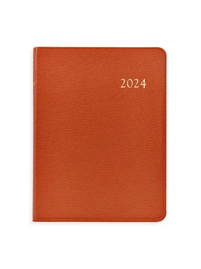 Graphic Image Leather Desk Diary In Orange