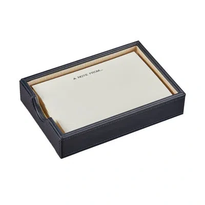 Graphic Image Leather / Faux Leather Memo Pad Holder In Navy