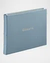 Graphic Image Leather Guest Book In Blue