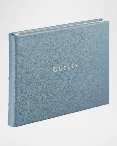 Graphic Image Leather Guest Book In Blue