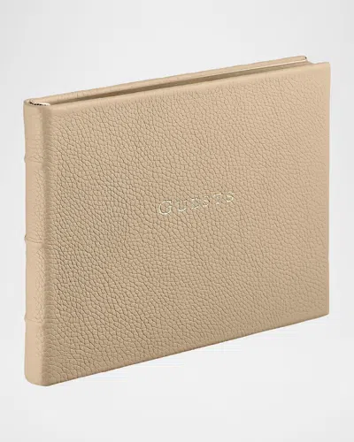 Graphic Image Leather Guest Book In Nude