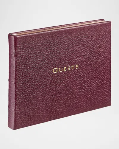 Graphic Image Leather Guest Book In Burgundy