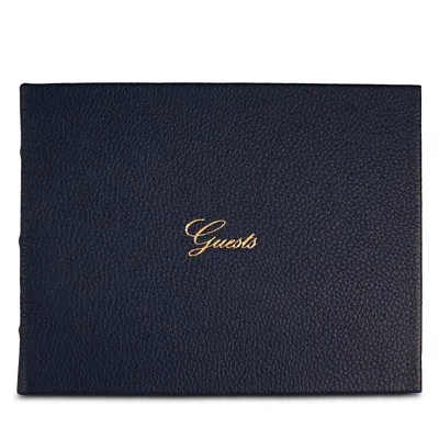 Graphic Image Leather Guest Book In Blue