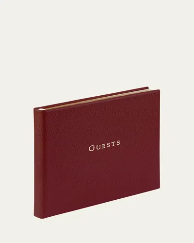 Graphic Image Leather Guest Book In Red