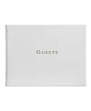 Graphic Image Leather Guestbook In White