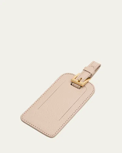 Graphic Image Leather Luggage Tag In Neutral
