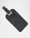 Graphic Image Leather Luggage Tag In Black