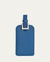 Graphic Image Leather Luggage Tag In Blue