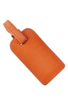 Graphic Image Leather Luggage Tag In Orange