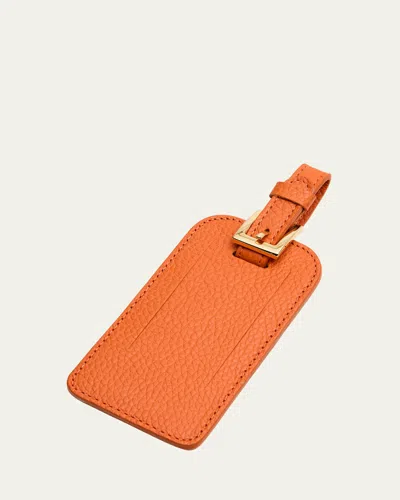 Graphic Image Leather Luggage Tag In Org