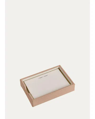 Graphic Image Leather Memo Tray In Brown