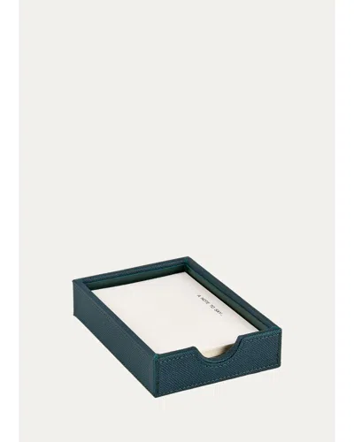 Graphic Image Leather Memo Tray In Green