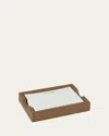 Graphic Image Leather Memo Tray With 100 "a Note From" Note Cards In Taupe
