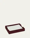 Graphic Image Leather Memo Tray With 100 "wtf" Note Cards In Wine