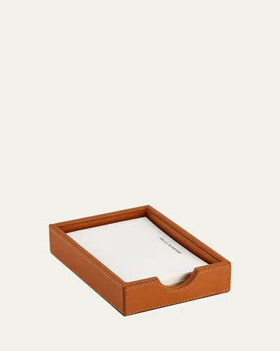 Graphic Image Leather Memo Tray With 25 "hello Sunshine" Note Cards In White