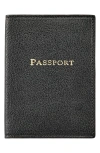 Graphic Image Leather Passport Cover In Black