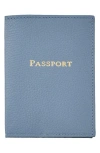 Graphic Image Leather Passport Cover In Blue