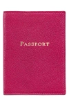 Graphic Image Leather Passport Cover In Pink