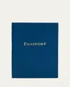 Graphic Image Leather Passport Holder In Blue