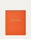Graphic Image Leather Passport Holder In Org