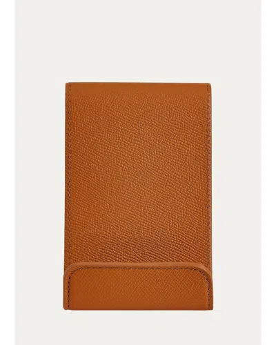 Graphic Image Leather Phone Stand In Brown