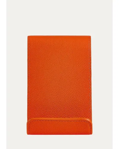 Graphic Image Leather Phone Stand In Orange