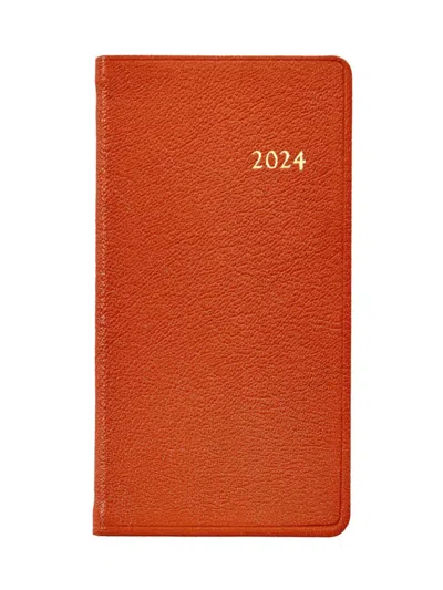 Graphic Image Leather Pocket Journal In Orange
