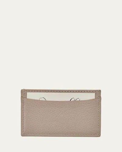 Graphic Image Leather Slim Card Case In Neutral
