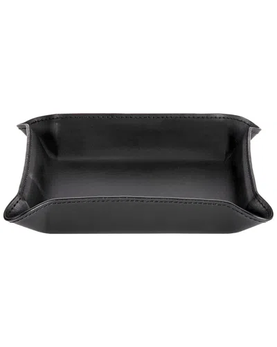 Graphic Image Leather Valet Tray In Black