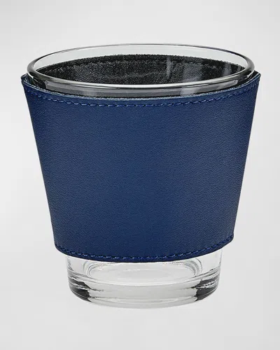 Graphic Image Leather Wrapped Glasses, Set Of 2 In Blue