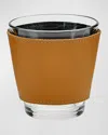 Graphic Image Leather Wrapped Glasses, Set Of 2 In British Tan