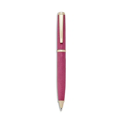 Graphic Image Leather Wrapped Refillable Pen In Pink