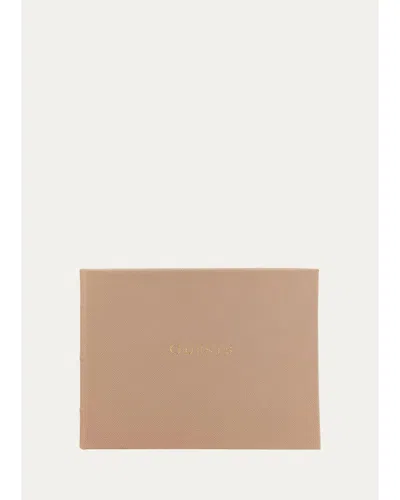 Graphic Image Leather-bound Guest Book In Brown